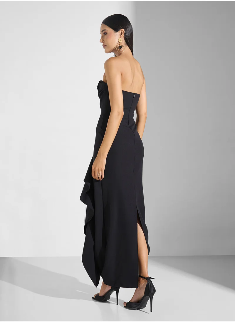 نمشي x Contrast Toned Evening Gown