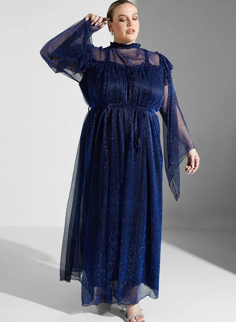 Khizana Plus size shimmer aline dress