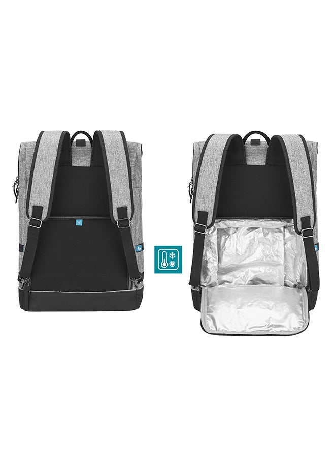 babymoov Babymoov Sancy Diaper Bag Backpack, Unisex Back Pack With Heavy Duty Roll - Top Closure, Large Insulated Compartment, Changing Pad And Accessories, Smokey  - Image 5