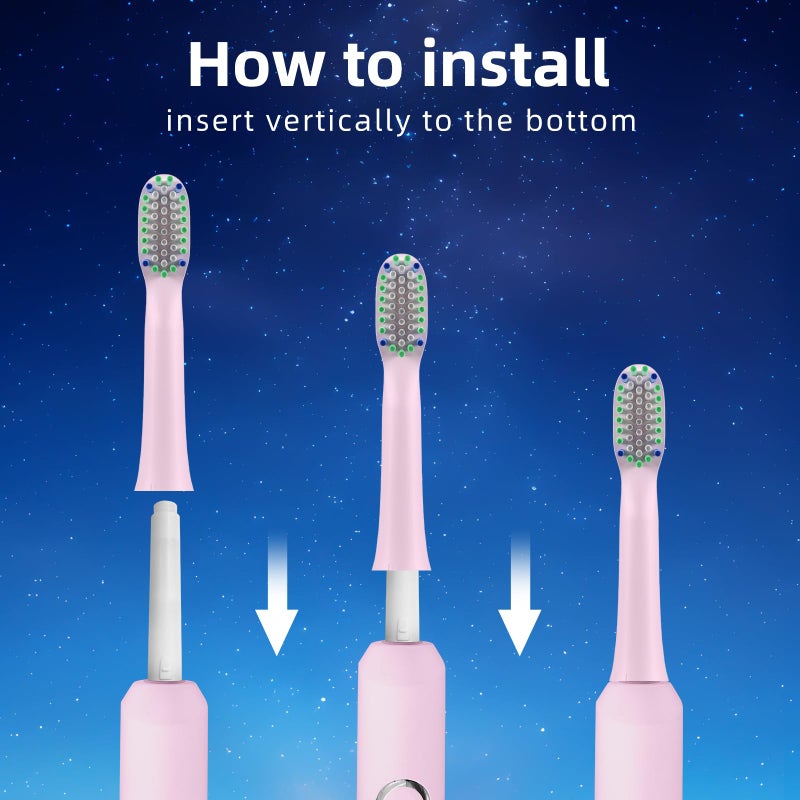 Toolsy 10 Pack Toothbrush Replacement Heads Compatible with Rtauys M5 Sonic Electric Toothbrush (Sakura Pink, 10 Count(Pack of 1)) - Image 5