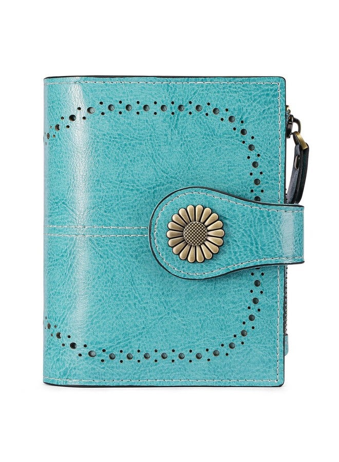 سينديفن محفظة نسائية صغيرة من الجلد بحامل بطاقات قابل للطي بتقنية حجب الترددات الراديوية مع جيب للعملات المعدنية بسحاب - Image 1