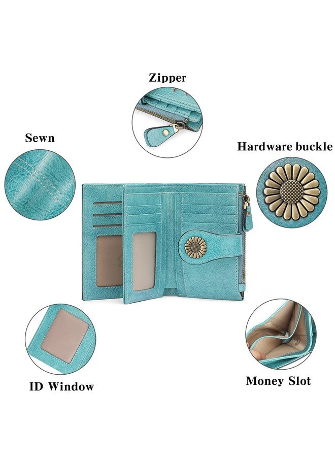 سينديفن محفظة نسائية صغيرة من الجلد بحامل بطاقات قابل للطي بتقنية حجب الترددات الراديوية مع جيب للعملات المعدنية بسحاب - Image 3