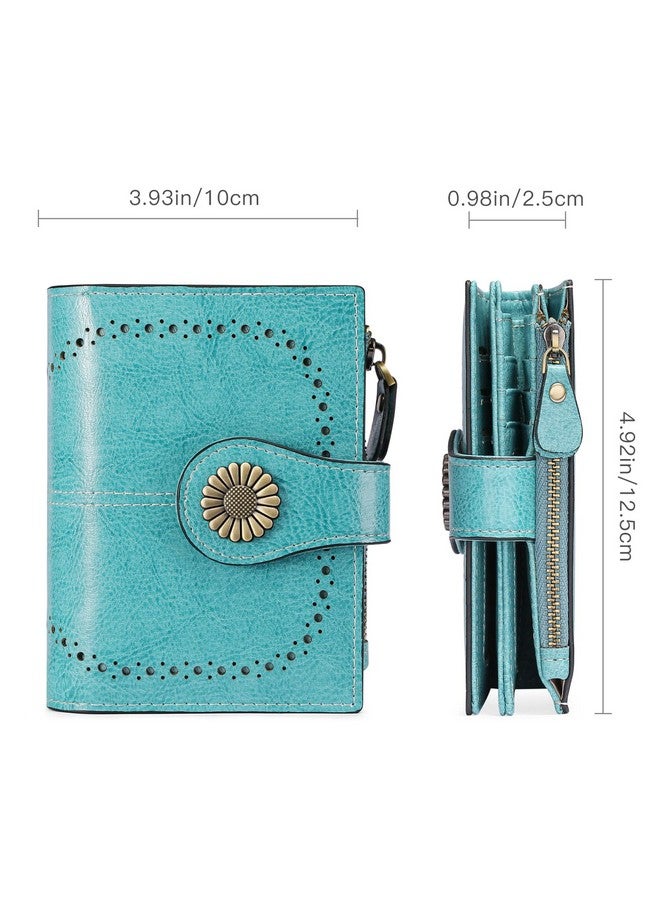 سينديفن محفظة نسائية صغيرة من الجلد بحامل بطاقات قابل للطي بتقنية حجب الترددات الراديوية مع جيب للعملات المعدنية بسحاب - Image 4