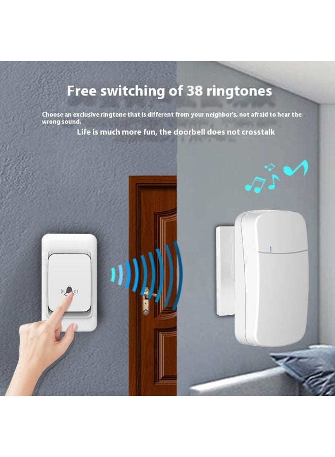 Healife Wireless Doorbell Chime Kit – Plug-in Digital Door Bell with Long-Range Signal, Wall Penetration, 38 Ringtones – Ideal for Homes, Seniors, Kids, and Offices (UK Plug)  - Image 3