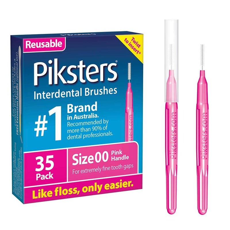 Piksters Piksters Interdental Brushes 35 pk Size 00 Interdental Tooth Brush for Extremely Tight Gaps Gum Soft Bristles for Plaque Removal Safe for Braces