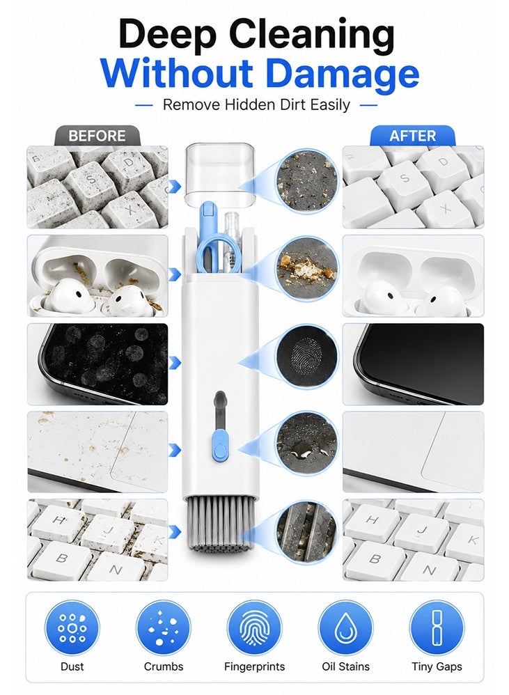 YXD 7 In 1 Multifunctional Electronic Device Cleaning Kit, All-In-One Gadget Cleaner Set For Laptop Keyboard, Screen, Phone, Earphones, Computer & Smart Devices - Saudi Daily Tech Essential - Image 4