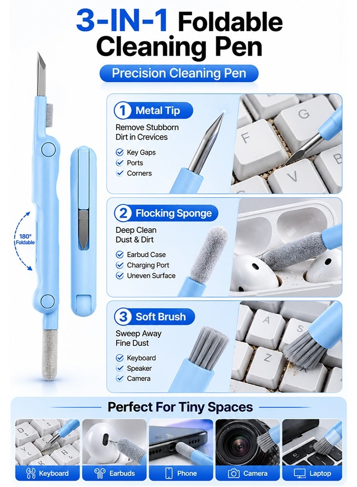 YXD 7 In 1 Multifunctional Electronic Device Cleaning Kit, All-In-One Gadget Cleaner Set For Laptop Keyboard, Screen, Phone, Earphones, Computer & Smart Devices - Saudi Daily Tech Essential - Image 5