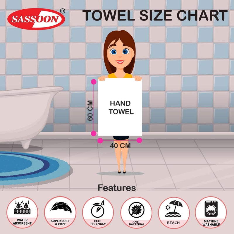 Sassoon Venir Microfiber 2 Piece Hand Towels in 450 GSM (40x60cm, Peacock Color) - Absorbent & Quick Dry Multipurpose Hand Towels - Image 5