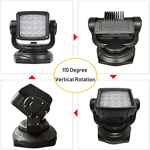 Lightronic مصباح عمل/ضباب LED ساطع للغاية للطرق الوعرة، مع تحكم عن بُعد لاسلكي، 6000K أبيض بارد، شعاع واسع بعيد المدى للشاحنات والقوارب، مقاوم للتآكل والاهتزاز، 12V/24V DC بتشطيب أسود، عبوة واحدة - Image 4