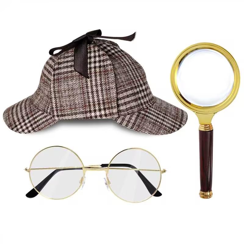 HOVEOX Detective Costume Accessories Set Detective Costume Hat Prop Halloween Costumes - Image 1