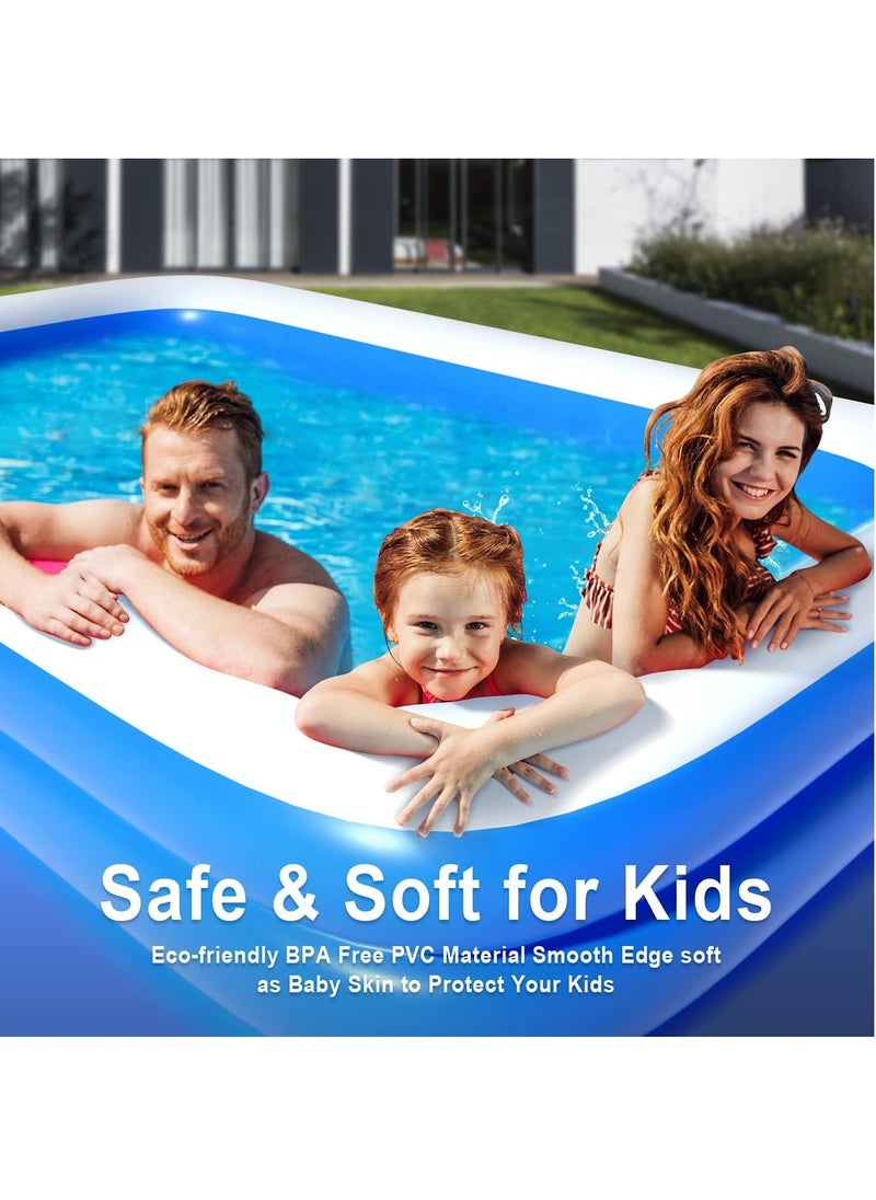 VUCATIN Inflatable Swimming Pool Thickened Full-Sized Above Ground Kiddie Inflatable Family Swimming Lounge Pool Outdoor Toys for Kids & Adults Blow up Pool for Backyard Patio (260 x 160 x 60 cm（L x W x H）)  - Image 4