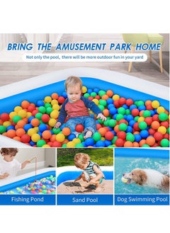 VUCATIN Inflatable Swimming Pool Thickened Full-Sized Above Ground Kiddie Inflatable Family Swimming Lounge Pool Outdoor Toys for Kids & Adults Blow up Pool for Backyard Patio (260 x 160 x 60 cm（L x W x H）)  - Image 5