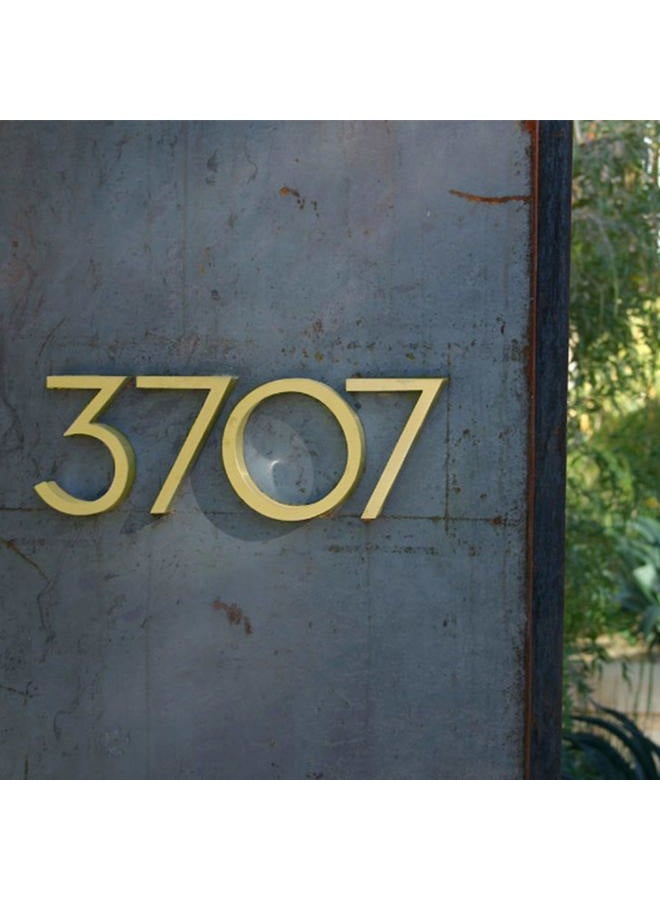 HASWARE Floating House Number 4 inch Stylish Door Numbers Alphabet Plaque Street Home Address Numerals (Small 6, Golden) - Image 5
