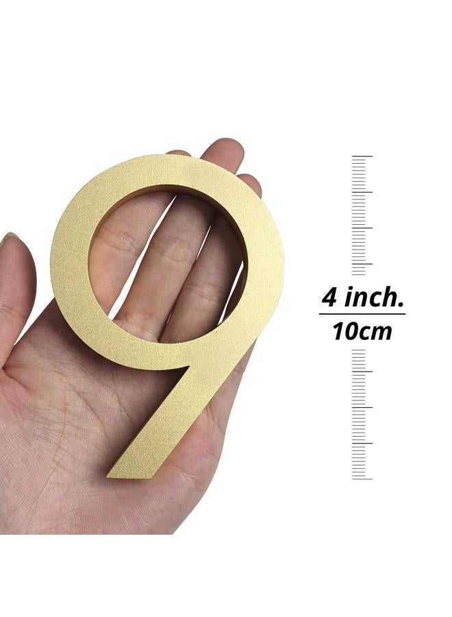HASWARE Floating House Number 4 inch Stylish Door Numbers Alphabet Plaque Street Home Address Numerals (Small 6, Golden) - Image 4