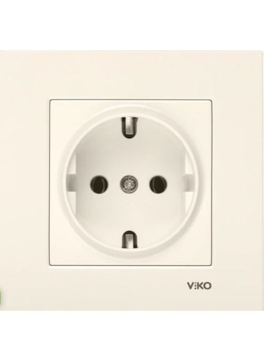 Viko Karre Grounded Socket (Frame Included) - Cream 