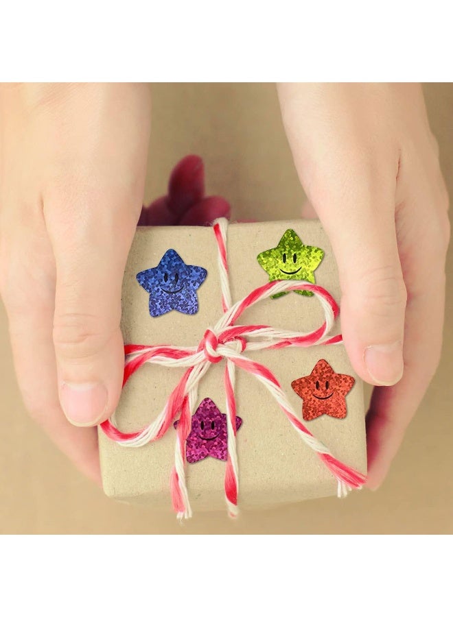 500Pcs Star Stickers,Smiley face Star Stickers for Kids Reward 1inch 8 Colored Sparkly Foil Star Stickers for Behavior Chart,Student Planner and School Classroom Teacher Supplies - Image 2