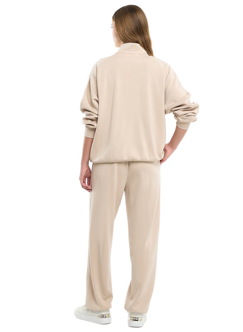 فكتور اند جين طقم رياضي بناتي بيج بخطوط متباينة - جاكيت بسحاب وبنطلون رياضي - Image 2