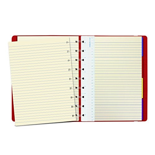 FILOFAX دفتر ملاحظات FILOFAX القابل لإعادة التعبئة الكلاسيكي، 9.25" × 7.25" أحمر - غلاف أنيق يشبه الجلد مع صفحات قابلة للتحريك - إغلاق مرن، فهرس، جيب وعلامة صفحة (B115902U) - Image 2