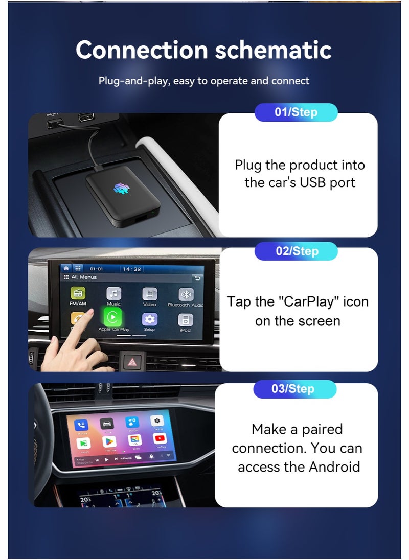 Neutral - 2025 Android TV Box Lite S for OEM Car Wireless CarPlay and Android Car Adapter HD Output HDMI Dual WiFi Streaming Box (SIZE: 4G+32G) - Image 1