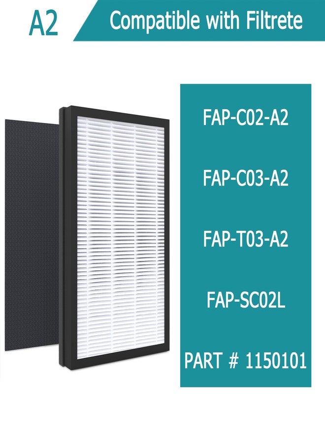 Vegebe A2 H13 True HEPA Replacement Filter, Compatible with Filtrete 3M Room Air Purifier FAP-C02-A2, FAP-C03-A2, FAP-T03-A2, FAP-SC02L, Part No.1150101, Filter Size A2, 1-Pack - Image 2