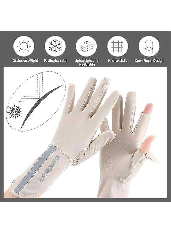 HOOKOR UV Sun Protection Gloves Women Non Slip Sun Gloves Driving Gloves Breathable Outdoor Cycling Gloves for Women,Full Finger Touchscreen Gloves - Image 5