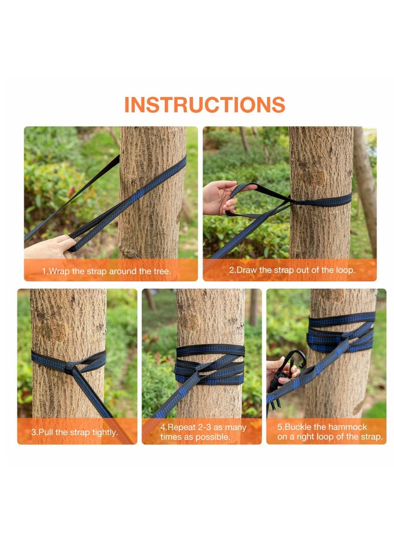 Y&D Camping Hammock Double Single Outdoor Hammocks with 2 Tree Straps Portable Lightweight Nylon Parachute for Travel Backpacking Hiking Backyard - Image 5