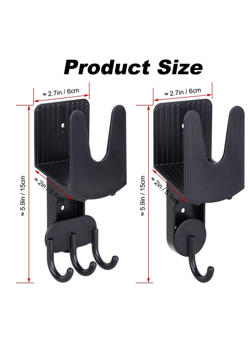 Excefore - Pot Lid Holder Wall Mount Plastic Pot Lid Stand Holder Rack Hanging Pan Cover Organizer Self Adhesive with Tape for Kitchen 2 Pcs, Black - Image 1