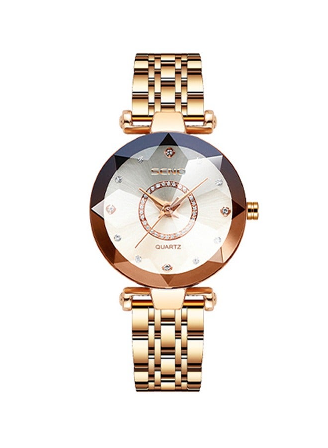 SENO Ocean Heart Quartz Watch, Starry Diamond Dial, Solid Steel Strap, Waterproof Ladies' Watch, Luxury Wristwatch - Image 1