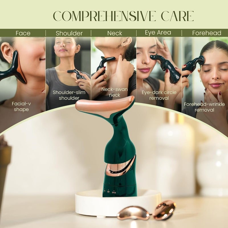 Firming Wrinkle Beauty Devicer for FacialNeckEye Multifunctional Vibration Massage Instrument 3in1 Facial Skincare Instrument for Skin Care for ImproveSmooth and Tightening Skin 1pcs - Image 5