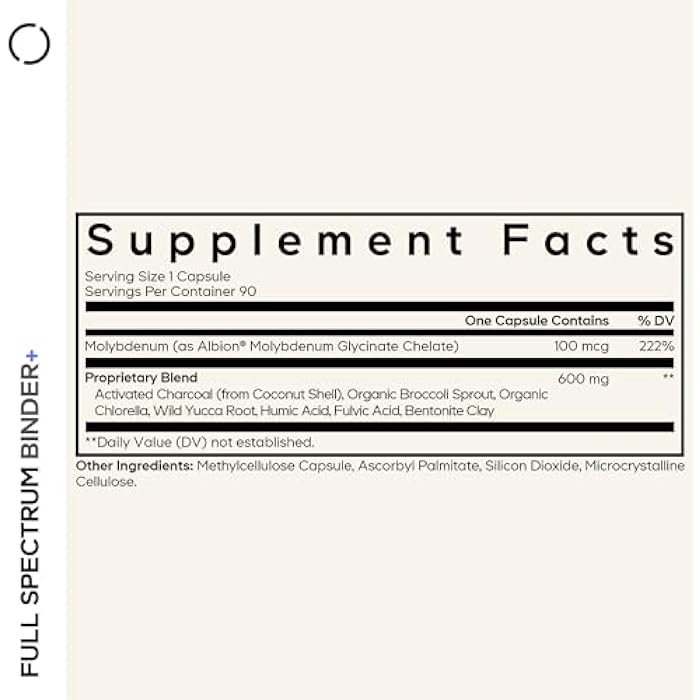 Codeage Binder + Systemic Binder Supplement - Activated Charcoal Pills, Bentonite Clay Mineral Powder, Fulvic & Humic Acids, Molybdenum, Carbon Forms - 90 Capsules - Image 2