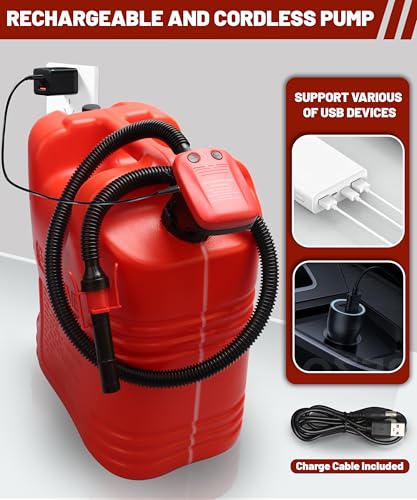FUELIO Rechargeable Fuel Transfer Pump Electric Gas Pump For Gas Can Auto Stop Gas Transfer Pump - Image 3