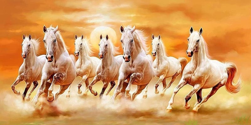 BPA Canvas Painting of Seven Horses - Image 1