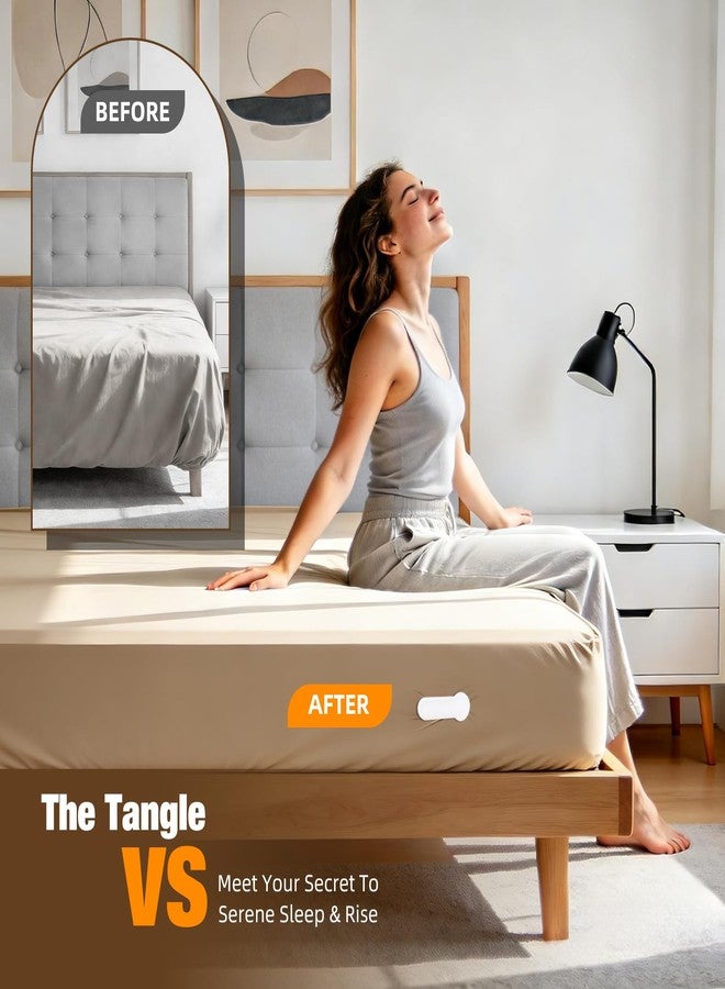 HOUSE AGAIN Fitted Sheet Holders for King and Cal King Beds, Reinforced Locking System with Wide Straps Secures Every Edge, Keeps Sheets Smooth and Firmly in Place, Easy Setup, Sizes L - Image 4