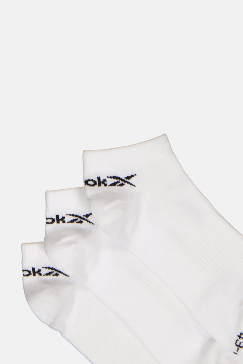 Reebok Men Brand Logo Low Cut Socks, White - Image 2