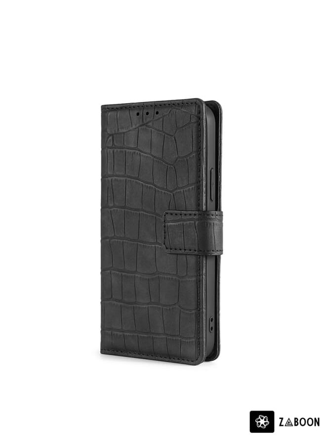 Zaboon - Protective Case For Vodafone Smart V10 VFD730 Skin Feel Crocodile Texture Magnetic Clasp Horizontal Flip PU Leather Case with Holder & Card Slots & Wallet - Image 1