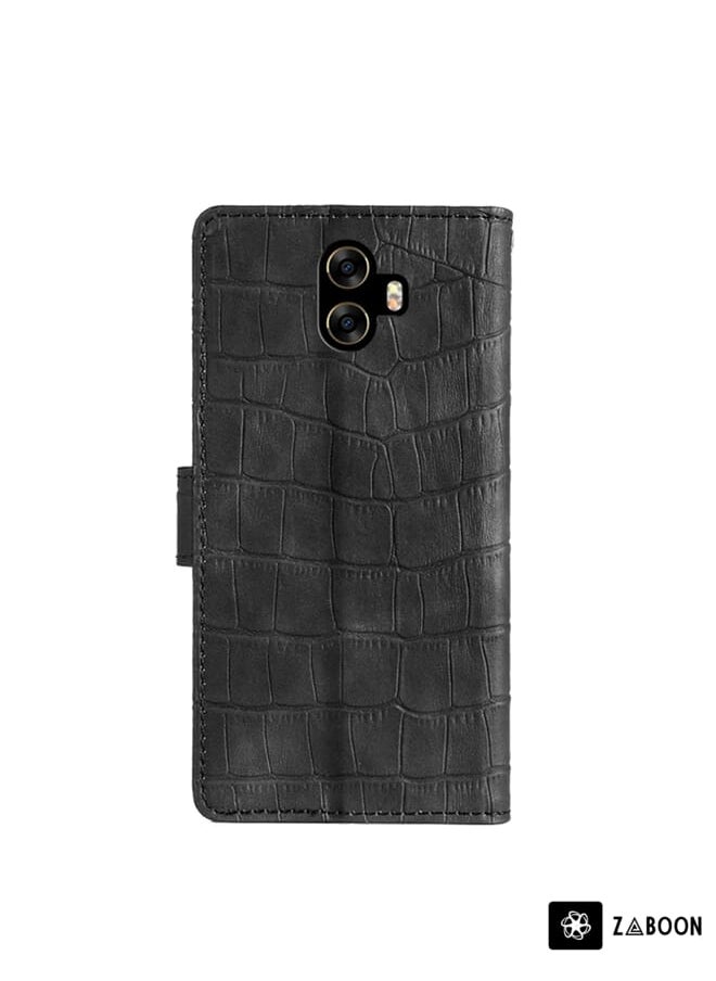 Zaboon - Protective Case For Vodafone Smart V10 VFD730 Skin Feel Crocodile Texture Magnetic Clasp Horizontal Flip PU Leather Case with Holder & Card Slots & Wallet - Image 1