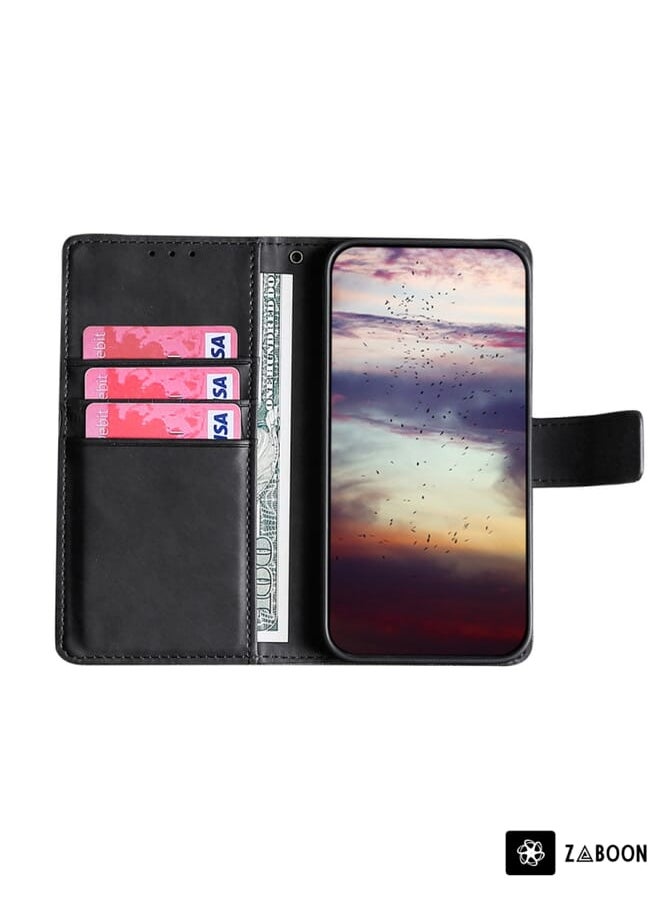 Zaboon - Protective Case For Vodafone Smart V10 VFD730 Skin Feel Crocodile Texture Magnetic Clasp Horizontal Flip PU Leather Case with Holder & Card Slots & Wallet - Image 1