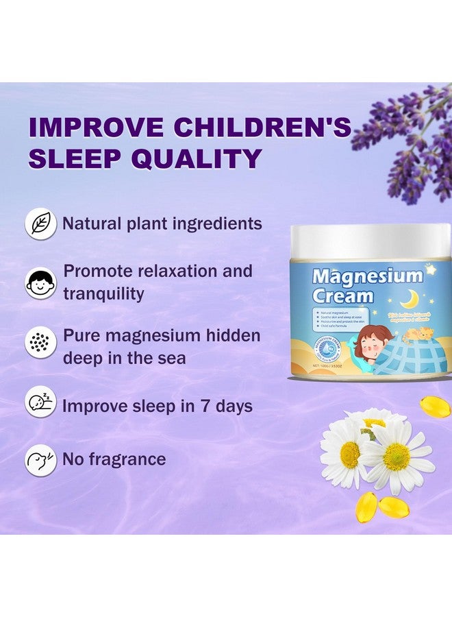لوسيون مغنيسيوم 100 جرام للأطفال للنوم، كريم مغنيسيوم ليلي، يهدئ ويسترخي جسمك قبل النوم، آمن للبالغين والأطفال، كريم مهدئ طبيعي يدعم النوم - Image 2