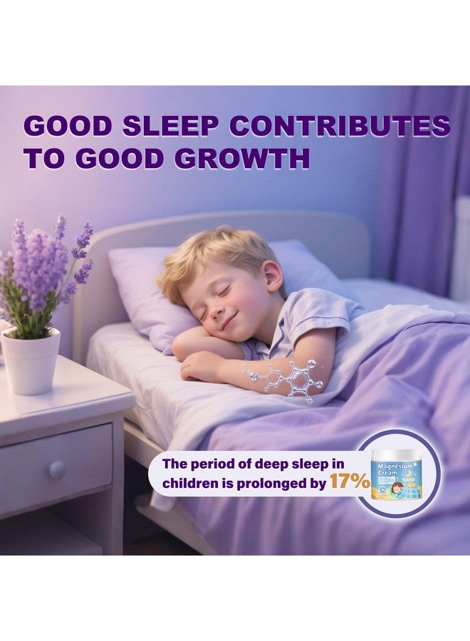 لوسيون مغنيسيوم 100 جرام للأطفال للنوم، كريم مغنيسيوم ليلي، يهدئ ويسترخي جسمك قبل النوم، آمن للبالغين والأطفال، كريم مهدئ طبيعي يدعم النوم - Image 5