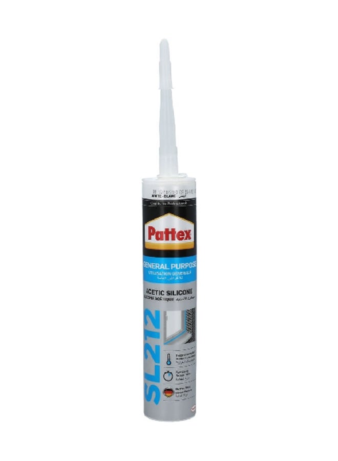 Pattex High-Quality General Purpose Acetic Silicone Sealant White 280 ml 2637448 - Image 2