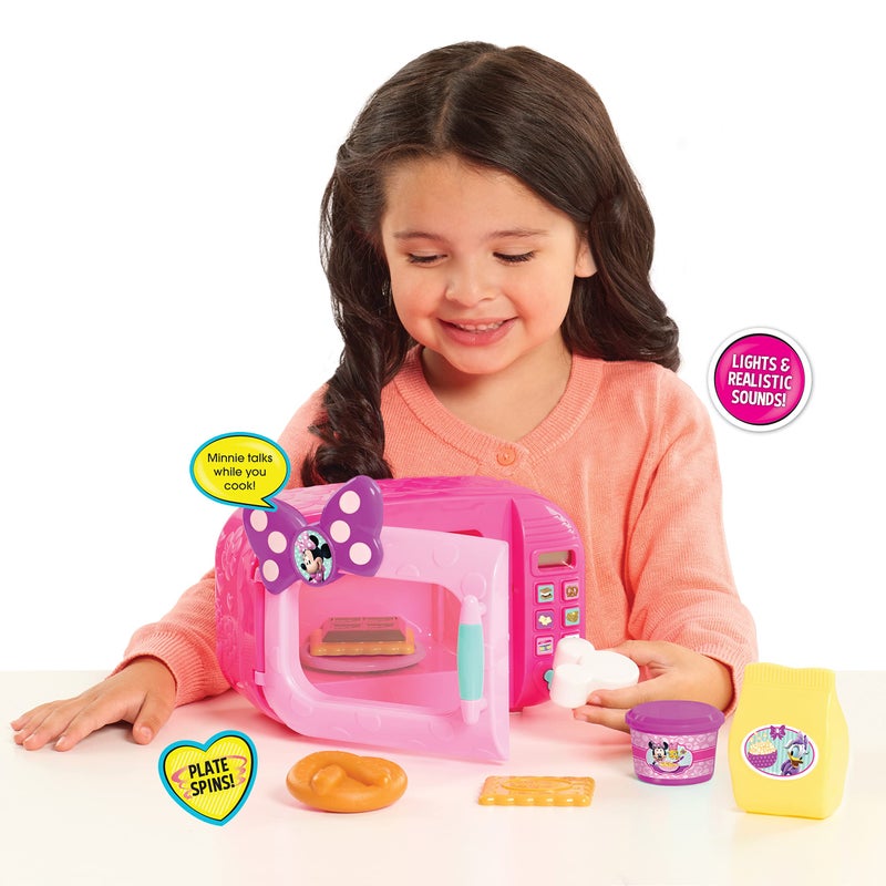 Minnie Disney Junior Minnie Mouse Marvelous Microwave Set and Accessories, 8-pieces, Pretend Play, Kids Toys for Ages 3 Up by Just Play - Image 5