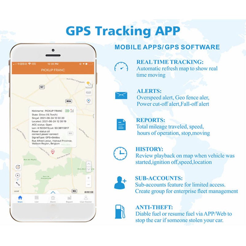 متتبع GPS سيارات لمركبات محدد موقع في الوقت الحقيقي متتبع سيارات نظام GPS/GSM/GPRS/SMS لتتبع السيارات جهاز تتبع مضاد للسرقة للسيارات مع نظام إنذار - Image 3