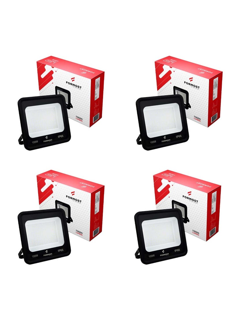 FORMOST FORMOST LED Flood Light | IP66 Water Resistant | Bright Light Output | Impact Proof Outdoor Light | 440V High Voltage Output | Superior Built Quality (100W, Pack of 4)  - Image 1