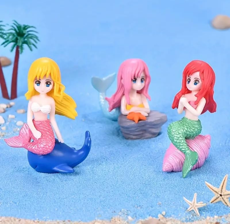 VAYINATO ® Miniature Mermaid Cute Resin Toys for Aquarium Fish Tank Decoration and Desk, Terrarium, Cake and Indoor DIY Decorations (4 Pcs Mermaid) by Petzlifeworld - Image 2