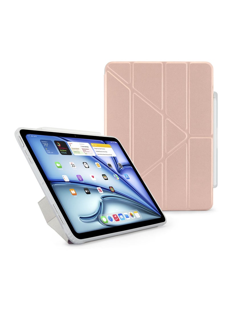 Pipetto Origami No3 Pencil Case for Apple iPad AIR 11 inch case (2024) M2 iPad Air 10.9 inch (2022/2020) 6th / 5th / 4th Generation Smart Cover with 5 in 1 Stand - Metallic Pink - Image 1