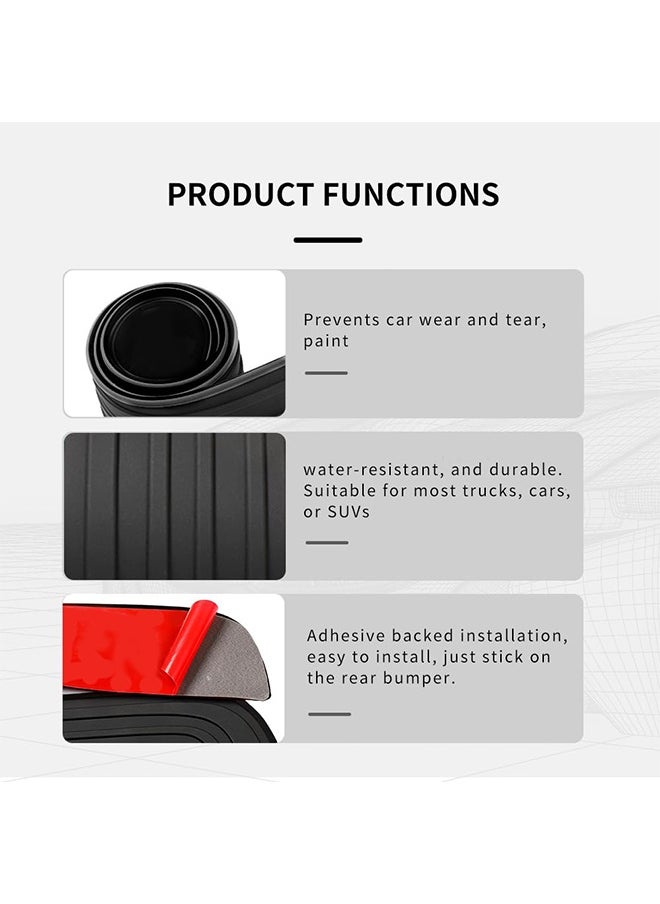 TodyJeyHo Car Rear Bumper Protector Guard,Rubber Car Rear Bumper Guard with Strong Adhesive for Protecting Trunk,Universal Car Accessories Exterior (Black)  - Image 2