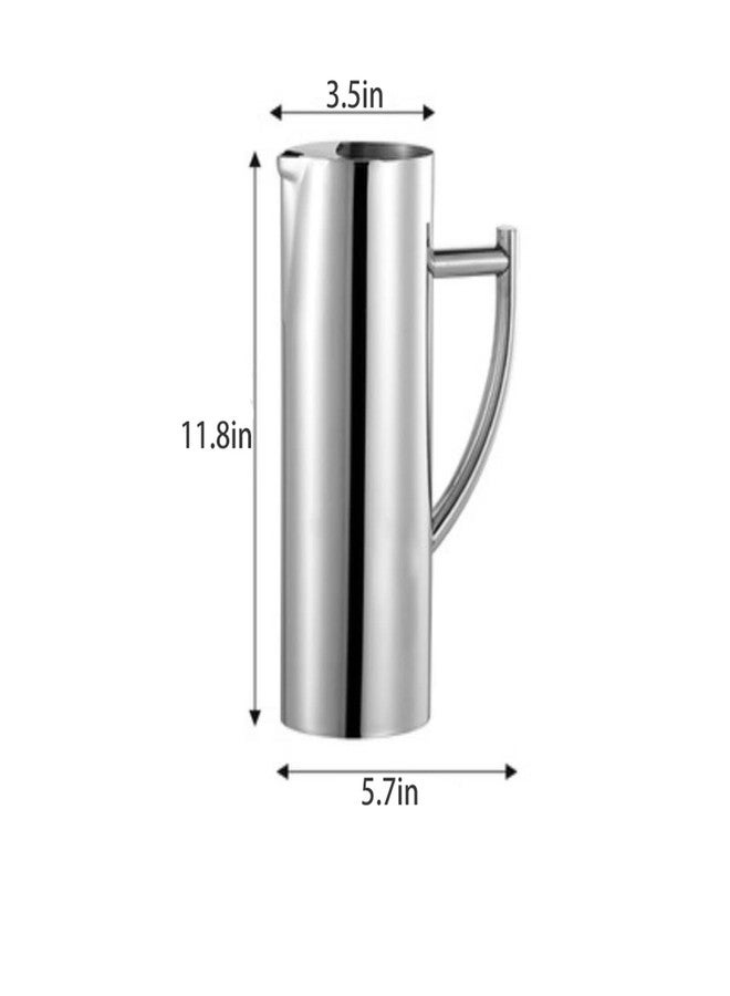 MUGLIO Stainless Steel Water Pitcher - 60 OZ Silver Slender Metal Pitcher for Beverages by MUGLIO - Image 2