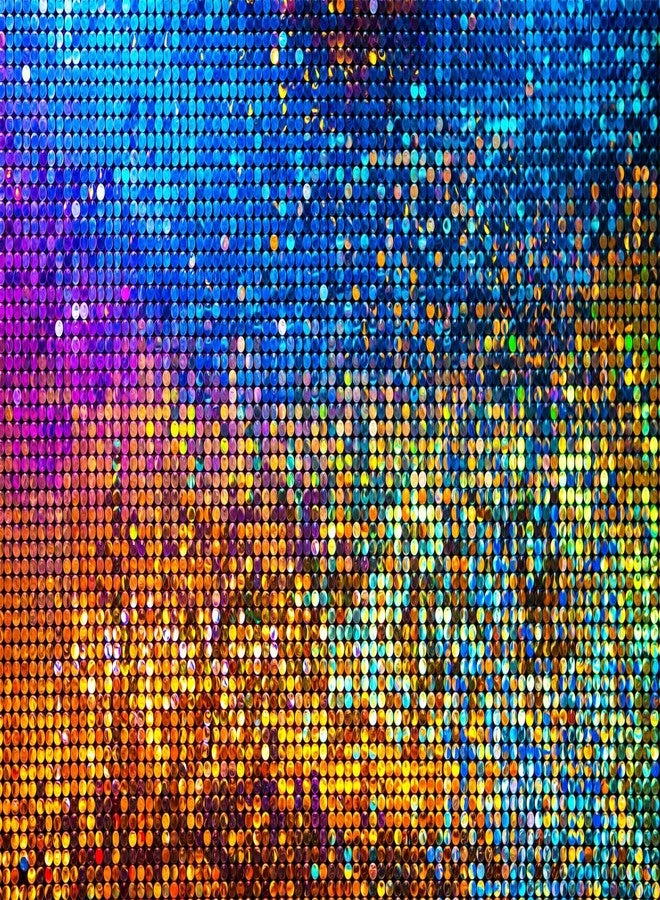 بيليكو خلفية من قماش بيليكو مقاس 7 × 5 قدم، بتصميم كرة ديسكو لامعة مجردة، خلفية لامعة ملونة، ديكورات حفلات ديسكو، لوازم حفلات رقص ديسكو مستوحاة من السبعينيات، دعائم استوديو تصوير حفلات أعياد الميلاد وحفلات الزفاف - Image 1