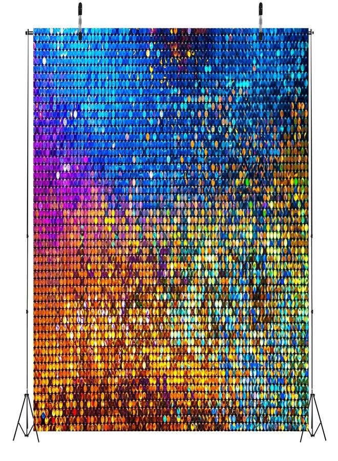 بيليكو خلفية من قماش بيليكو مقاس 7 × 5 قدم، بتصميم كرة ديسكو لامعة مجردة، خلفية لامعة ملونة، ديكورات حفلات ديسكو، لوازم حفلات رقص ديسكو مستوحاة من السبعينيات، دعائم استوديو تصوير حفلات أعياد الميلاد وحفلات الزفاف - Image 5