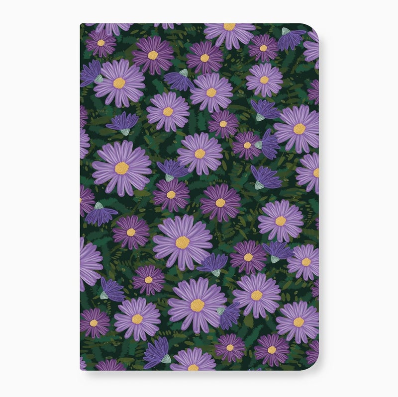 FACTOR NOTES دفتر رسم: بحجم جيب A6، سطح متوسط محبب ناعم 120 جرام (زهور صغيرة) - Image 1